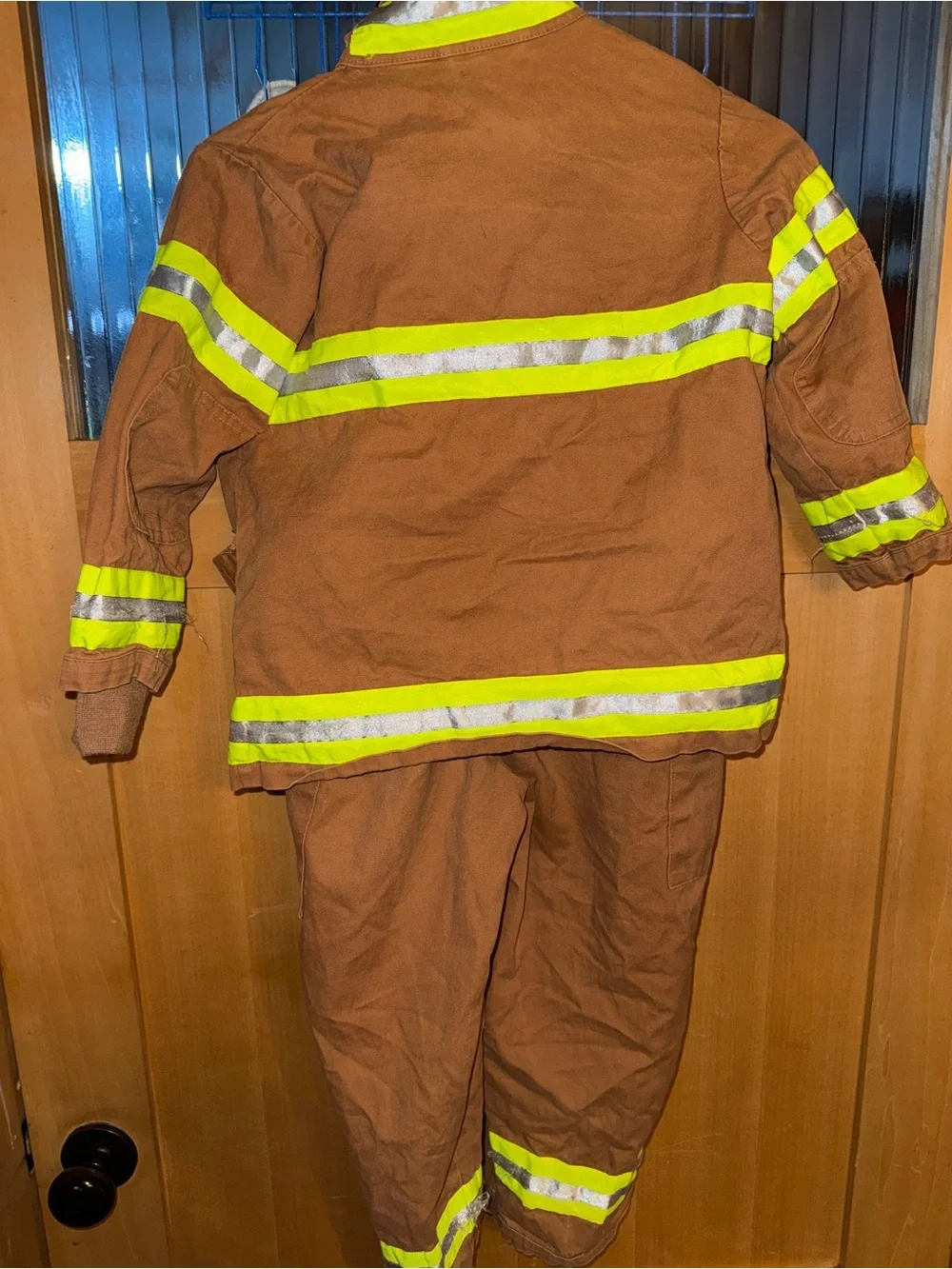 FireFighter childrens costume size 6-8 Cotton Get Real Gear EUC